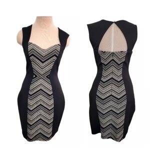 GUESS Bodycon Joscelyn Women’s Sheath Dress Chevron Work Party Clubwear